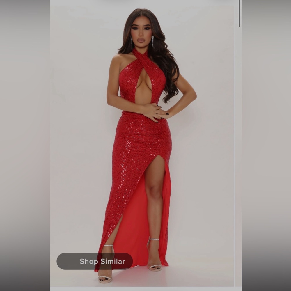Fashion Nova Red Sequin Dress
